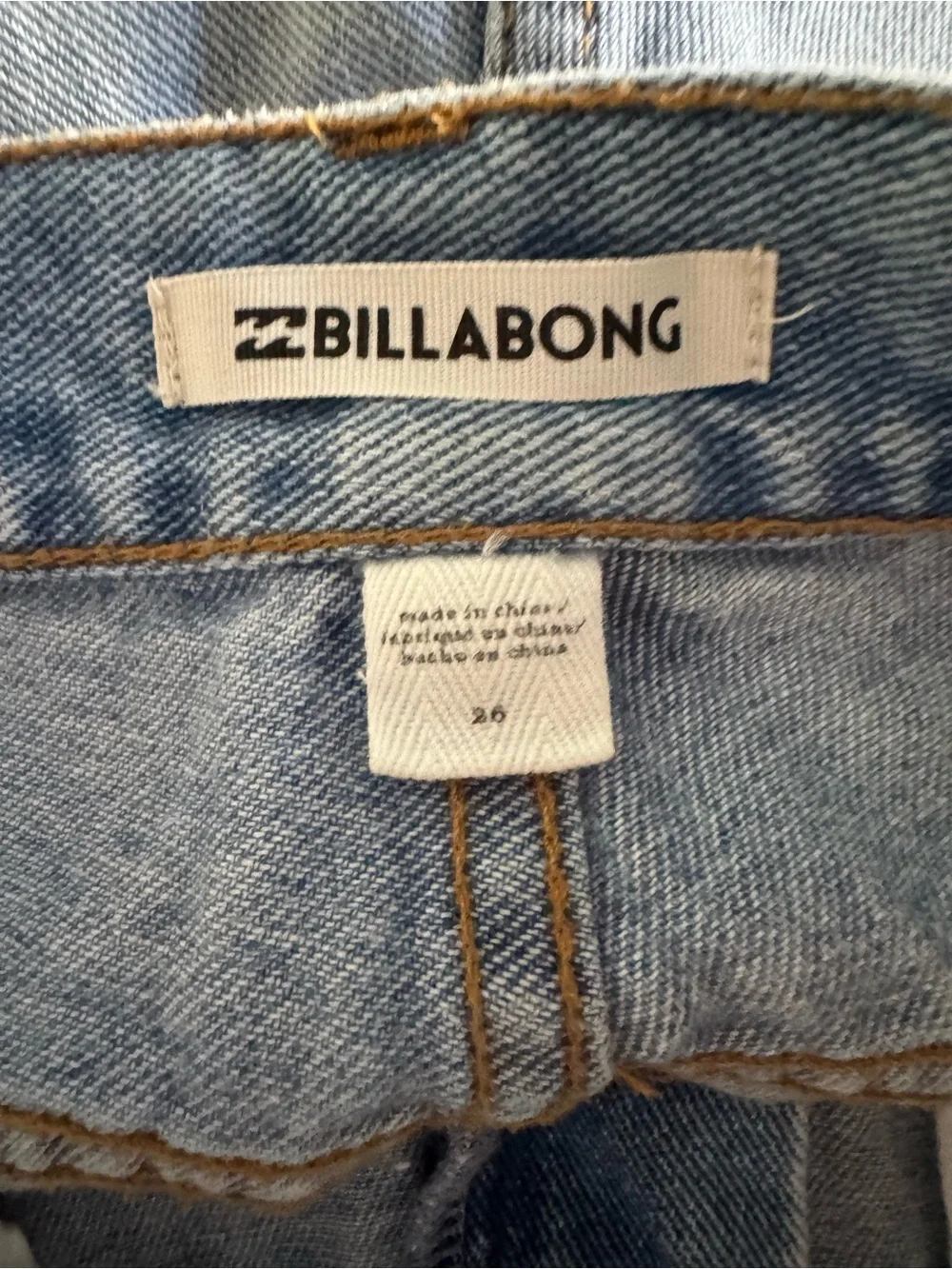 Billabong Light Wash Distressed Denim Cutoff Shorts